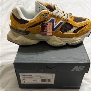 New Balance Yellow and Brown Athletic Shoes